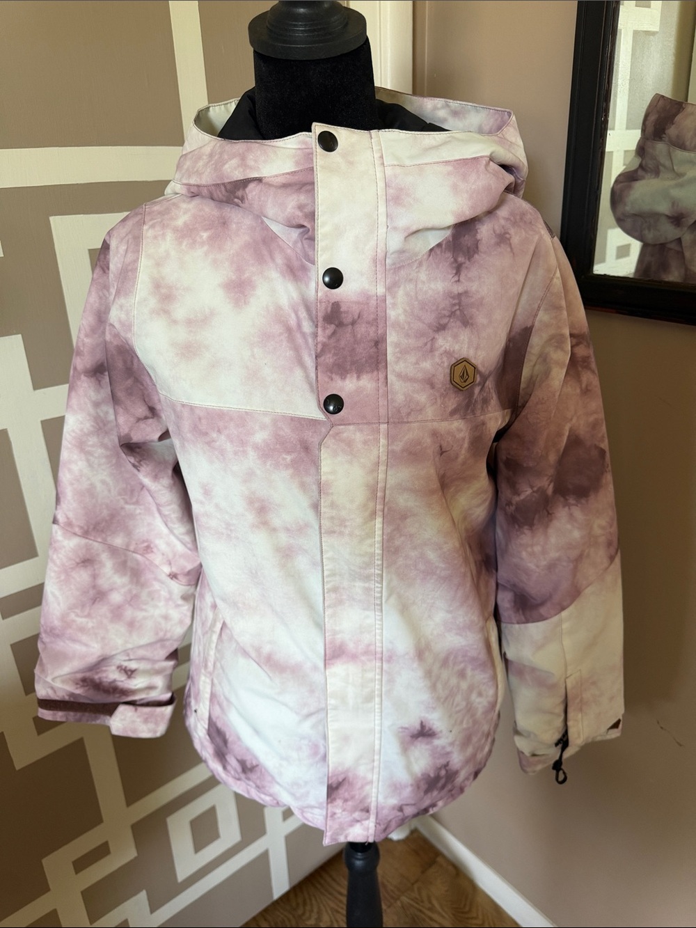 Volcom Girls' Sass’N’Frass Tie-Dye Insulated Snowboarding Winter Jacket Sz 12